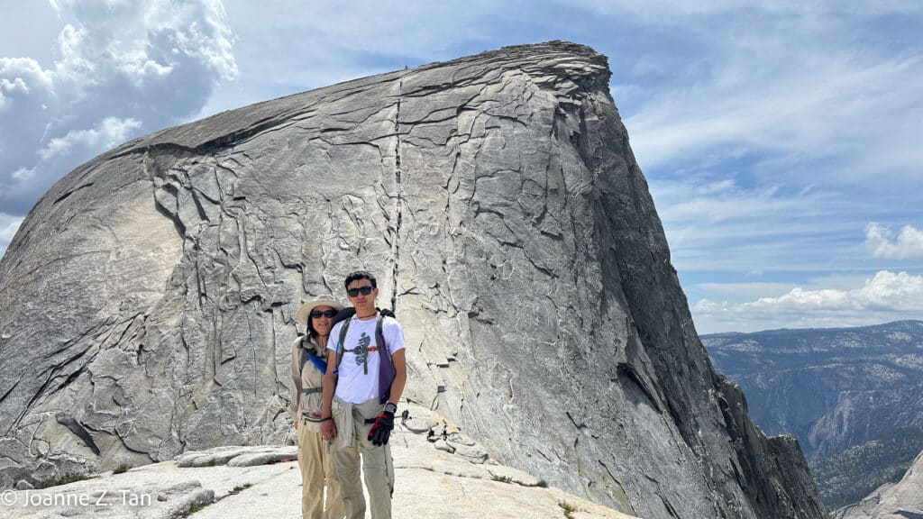 Joanne & Daley before climbing Half Dome, Yosemite, stories by Joanne Z. Tan, top brand strategist, branding expert, writer, award-winning photographer & poet.