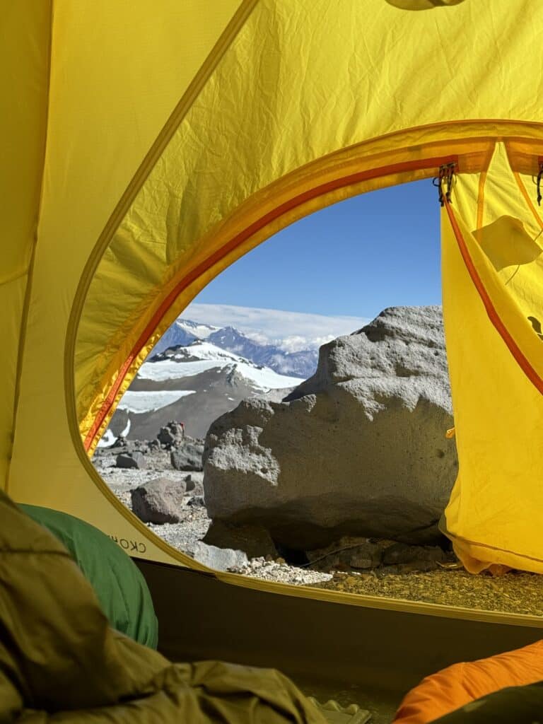 View of Mount Aconcagua from a tent, Gary Middlemiss, interviewed by Joanne Z. Tan, "Interviews of Notables and Influencers", #10PlusInterviews #10PlusBrand