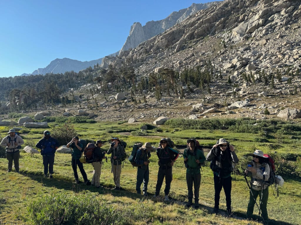 A line of 11 backpackers and mountain climbers hike out of the High Sierra, a true adventure stories by Joanne Z. Tan, Pt 1 of 3