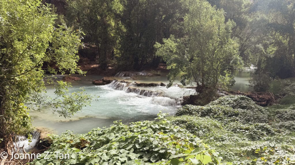 Joanne Z. Tan writes about human connections in nature in AI & SI Age in her poetic travel memoir on Havasupai falls, Havasu Creek, angels, Grand canyon & western desert.